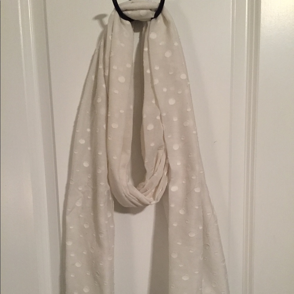 GAP sheer white polka dot scarf